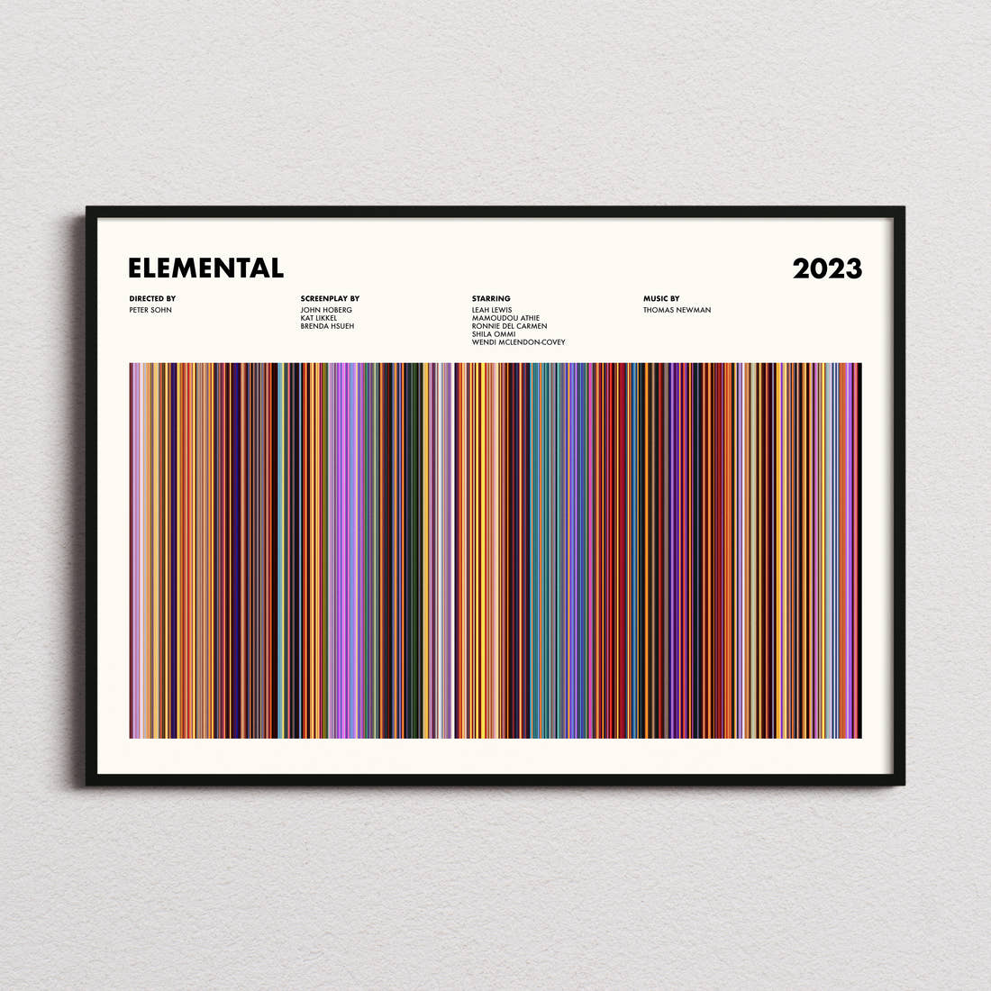 Elemental Movie Barcode Poster
