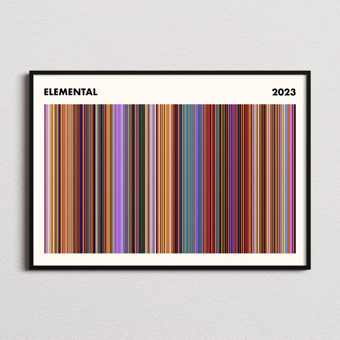 Elemental Movie Barcode Poster - Simplified