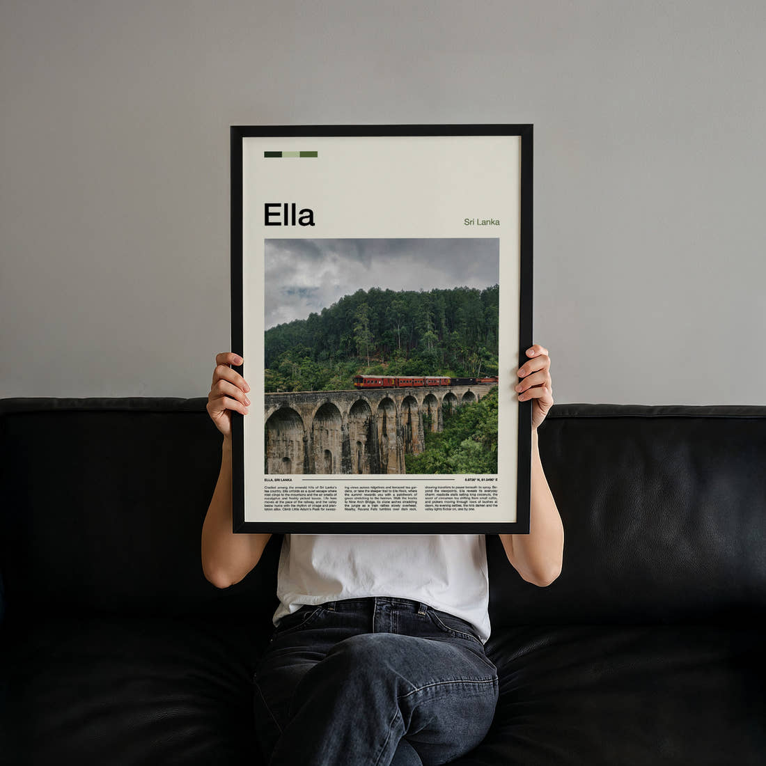Ella Nine Arch Bridge Travel Print held up by hand to show the size of the print