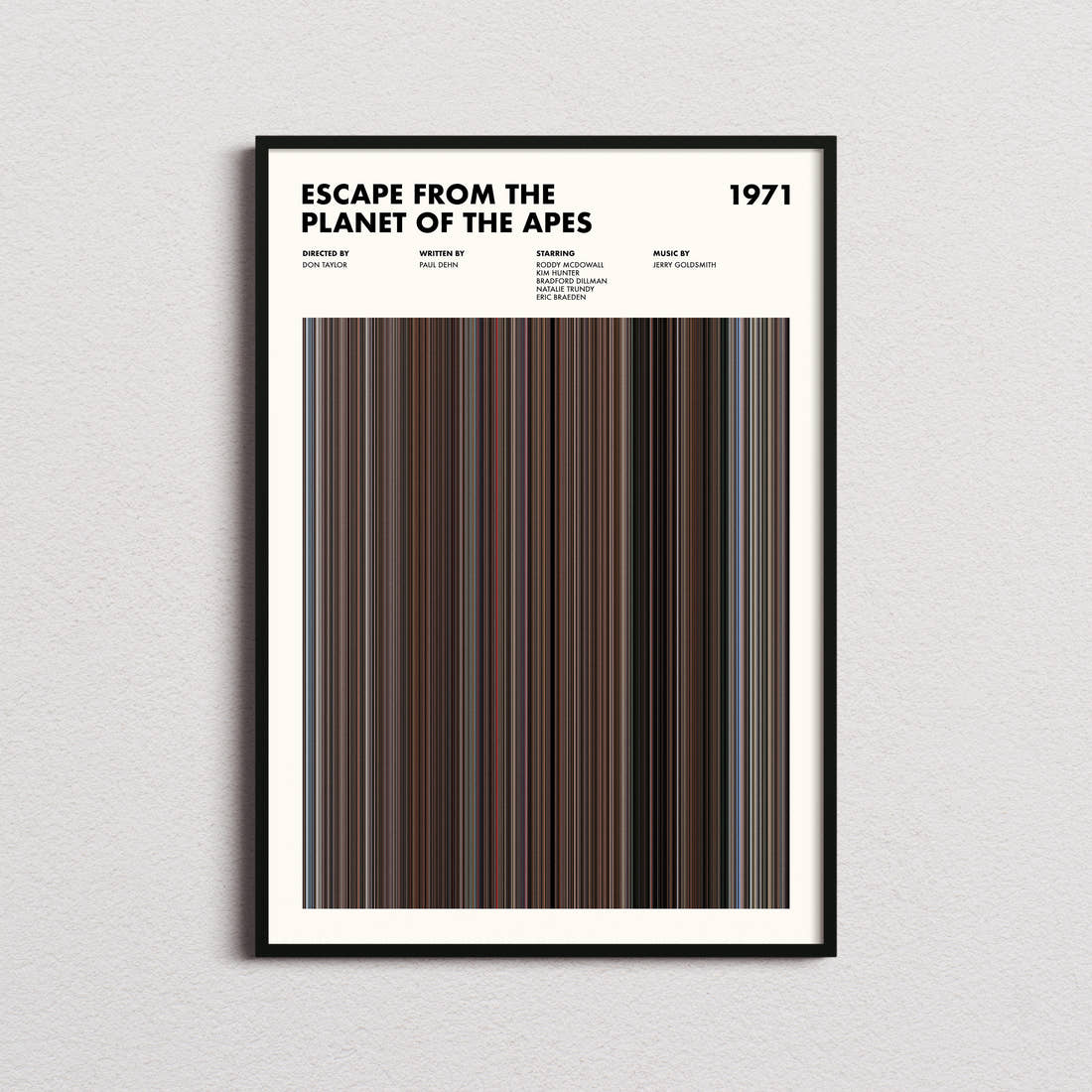 Escape from the Planet of the Apes Movie Barcode Poster
