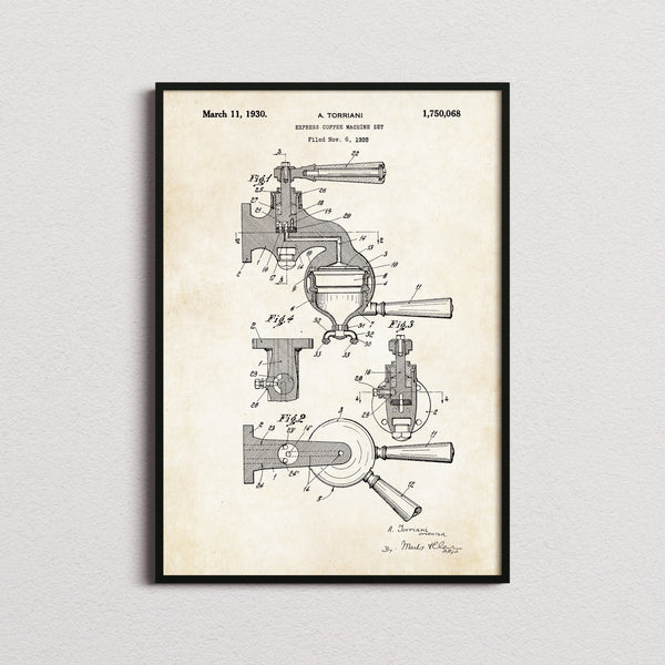 Espresso Coffee Machine Patent Print