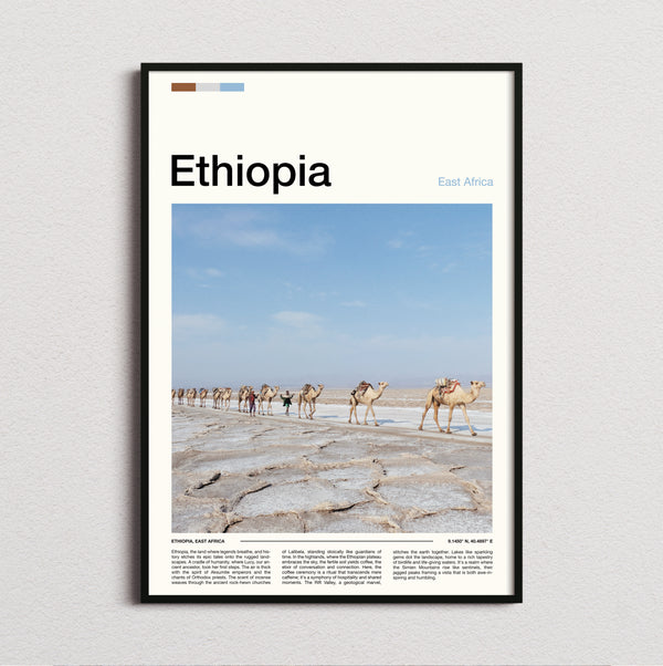 Ethiopia - Camels On Salt Flats - Travel Print