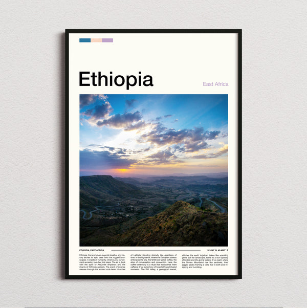 Ethiopia - Sunset Over The Hills - Travel Print