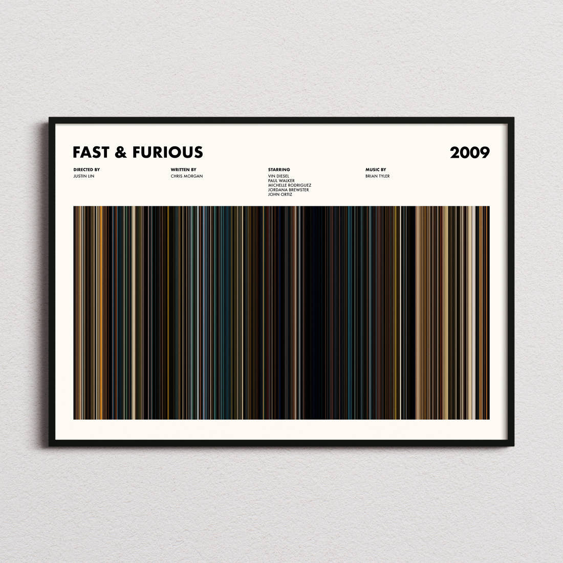 Fast & Furious Movie Barcode Poster