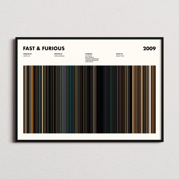 Fast & Furious Movie Barcode Poster