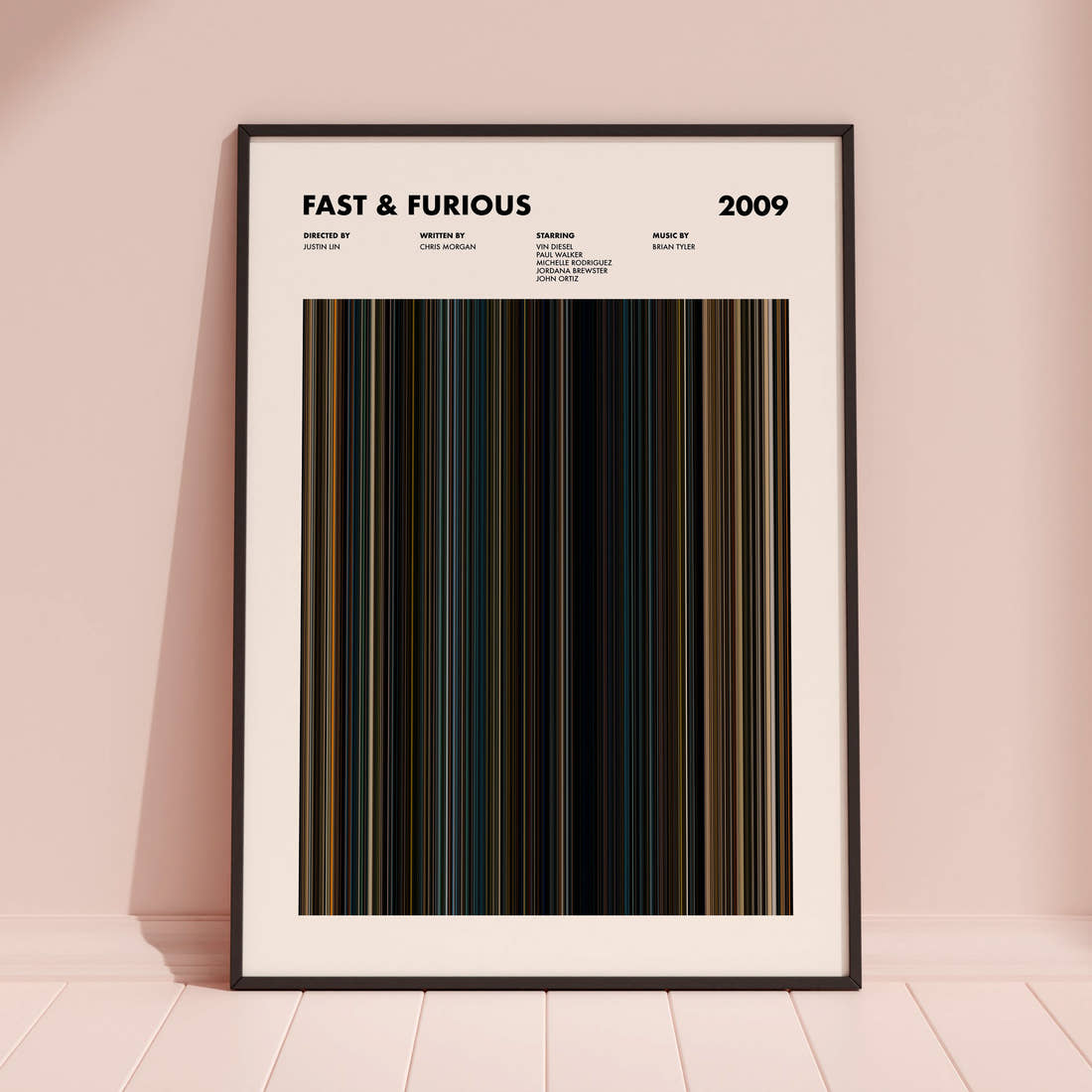 Fast & Furious Movie Barcode Poster