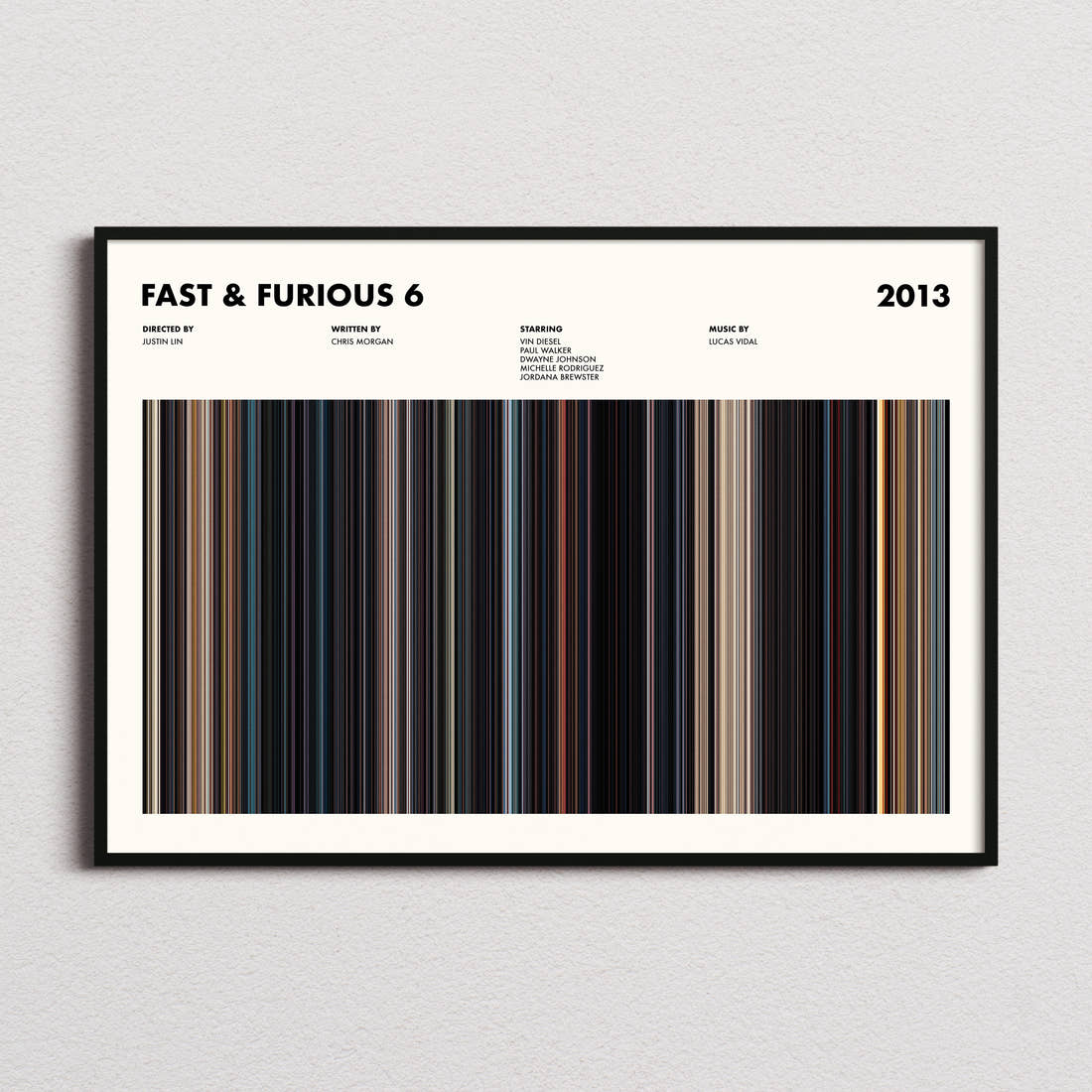 Fast & Furious 6 Movie Barcode Poster
