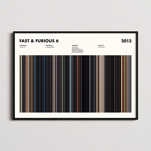 Fast & Furious 6 Movie Barcode Poster