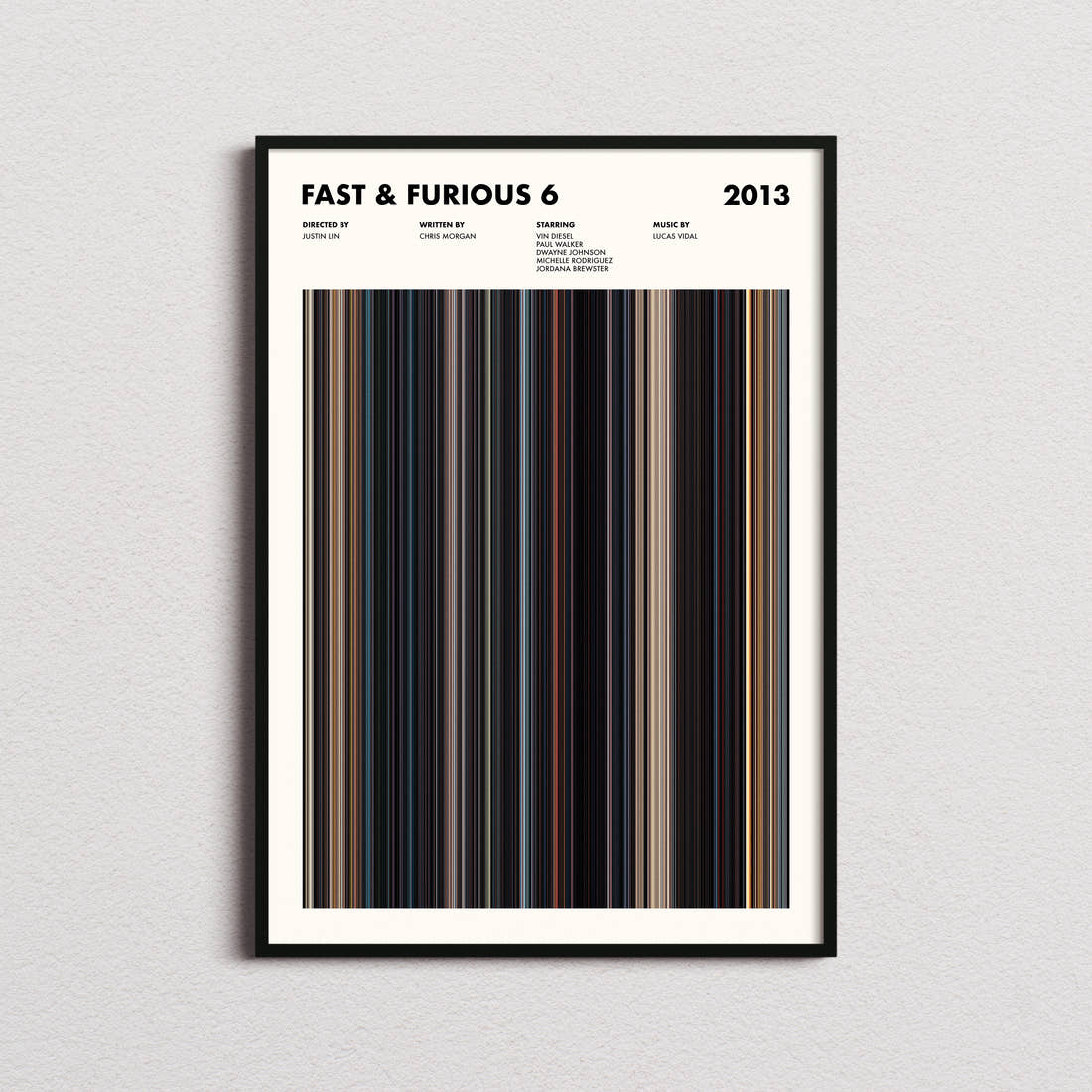Fast & Furious 6 Movie Barcode Poster