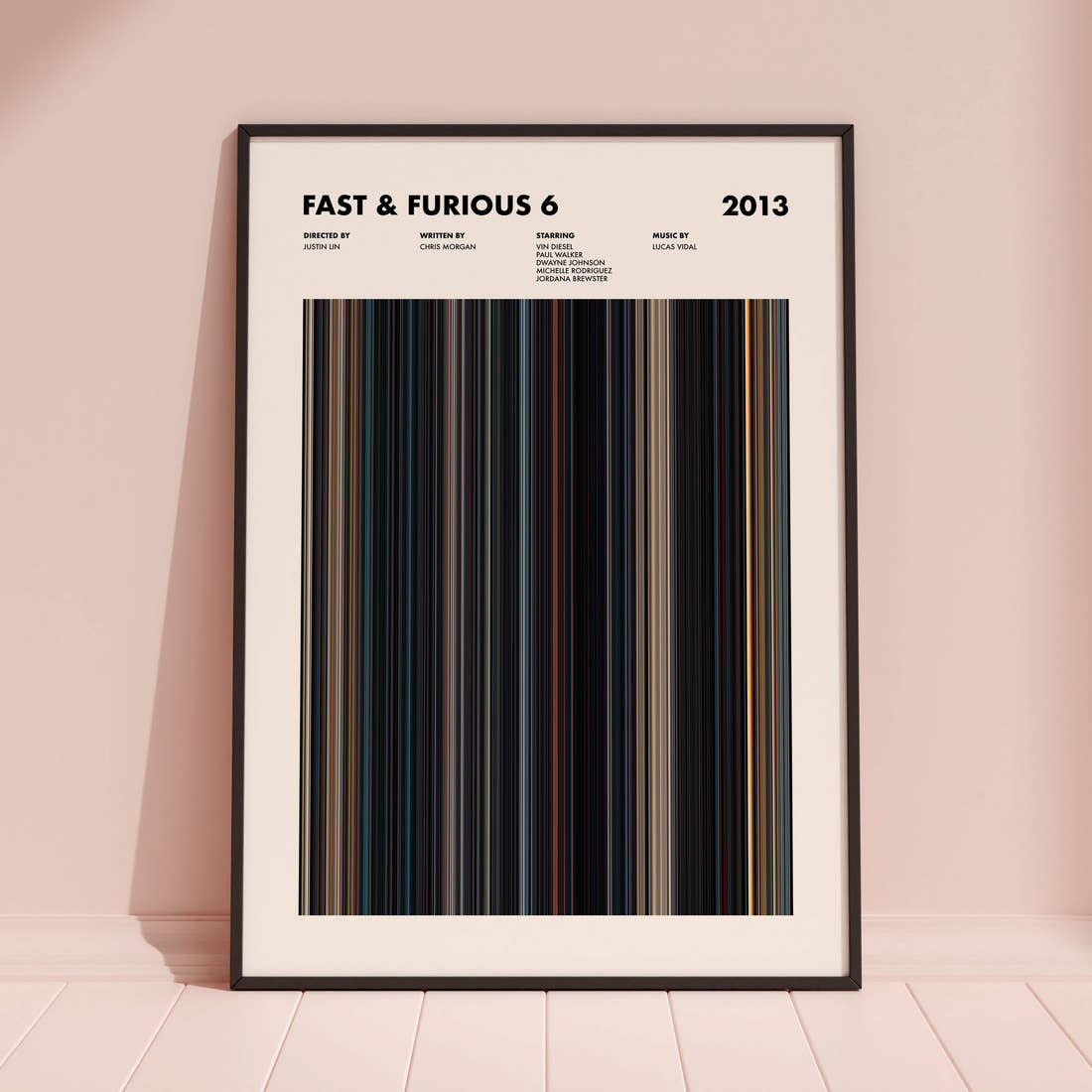 Fast & Furious 6 Movie Barcode Poster