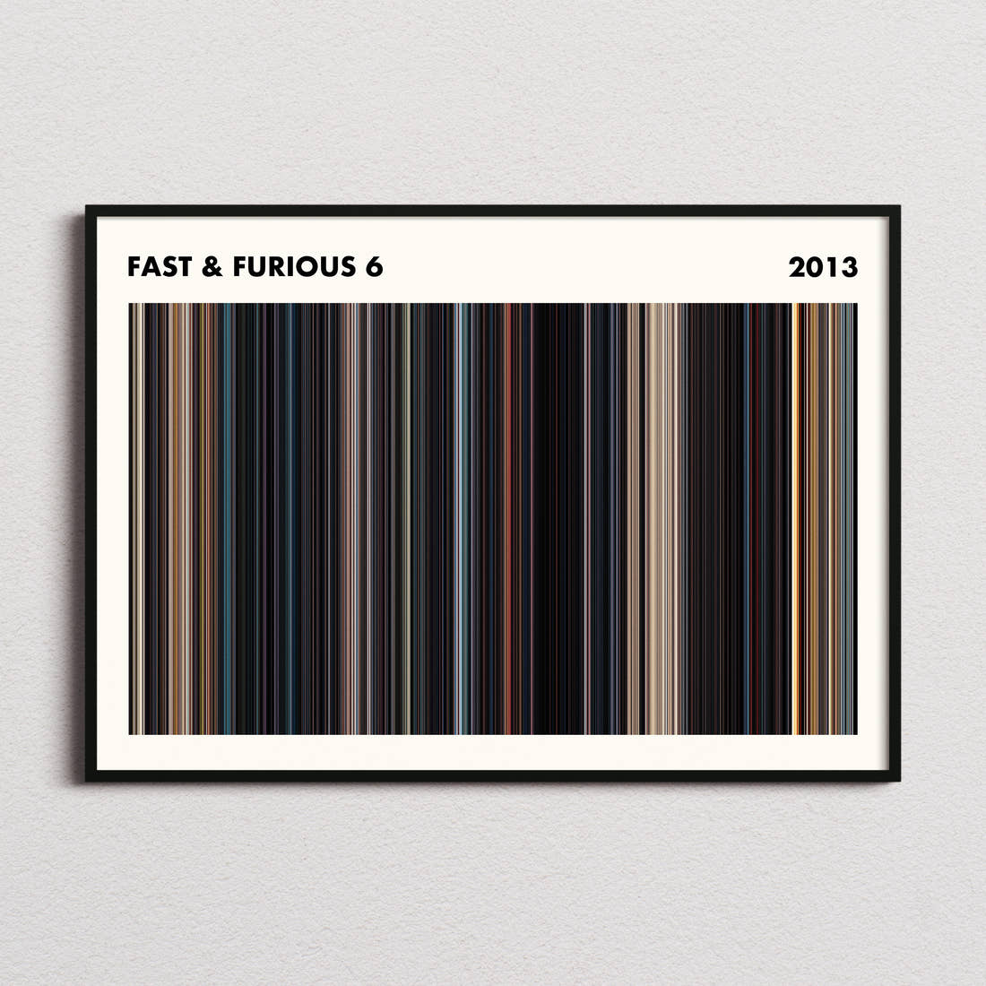 Fast & Furious 6 Movie Barcode Poster - Simplified