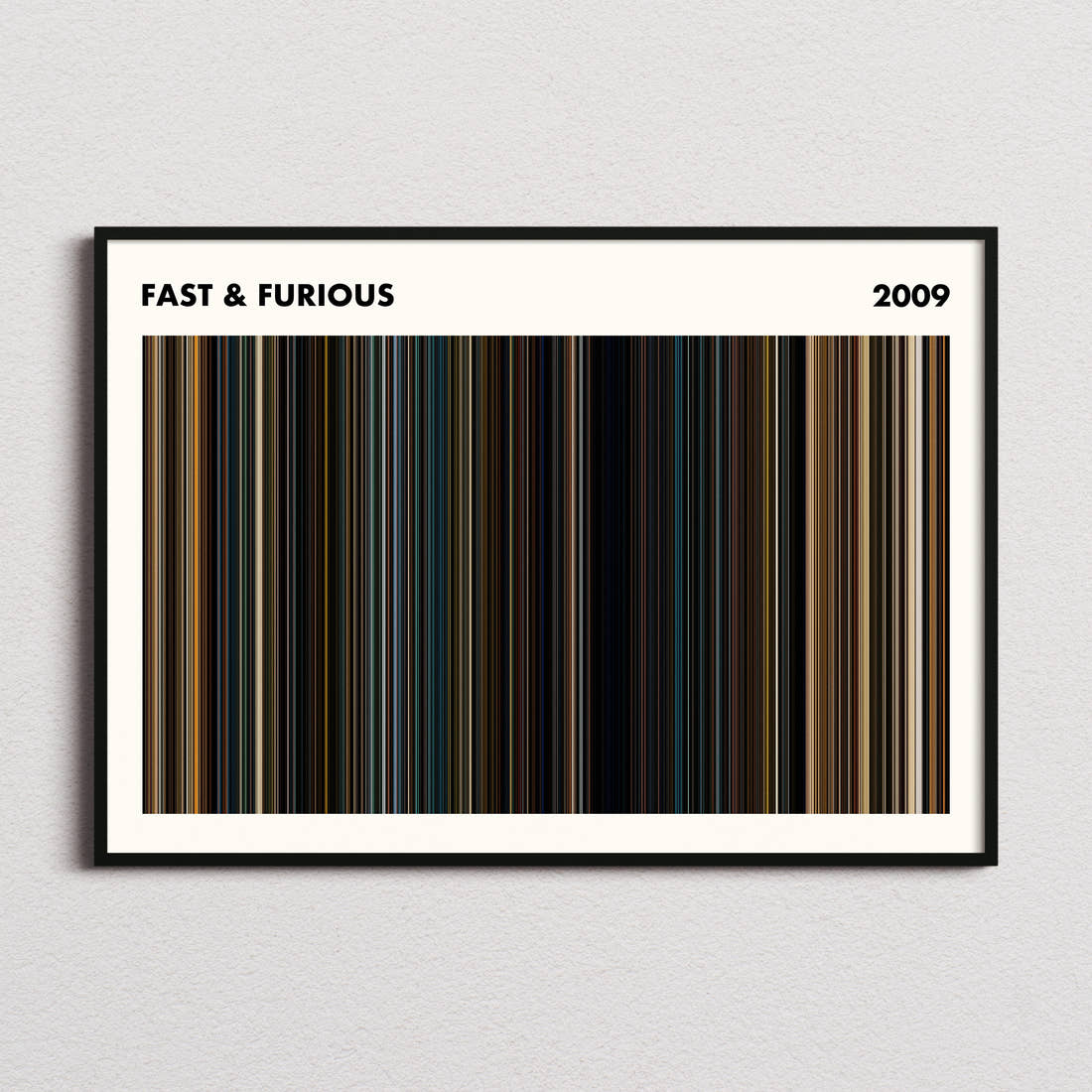 Fast & Furious Movie Barcode Poster - Simplified