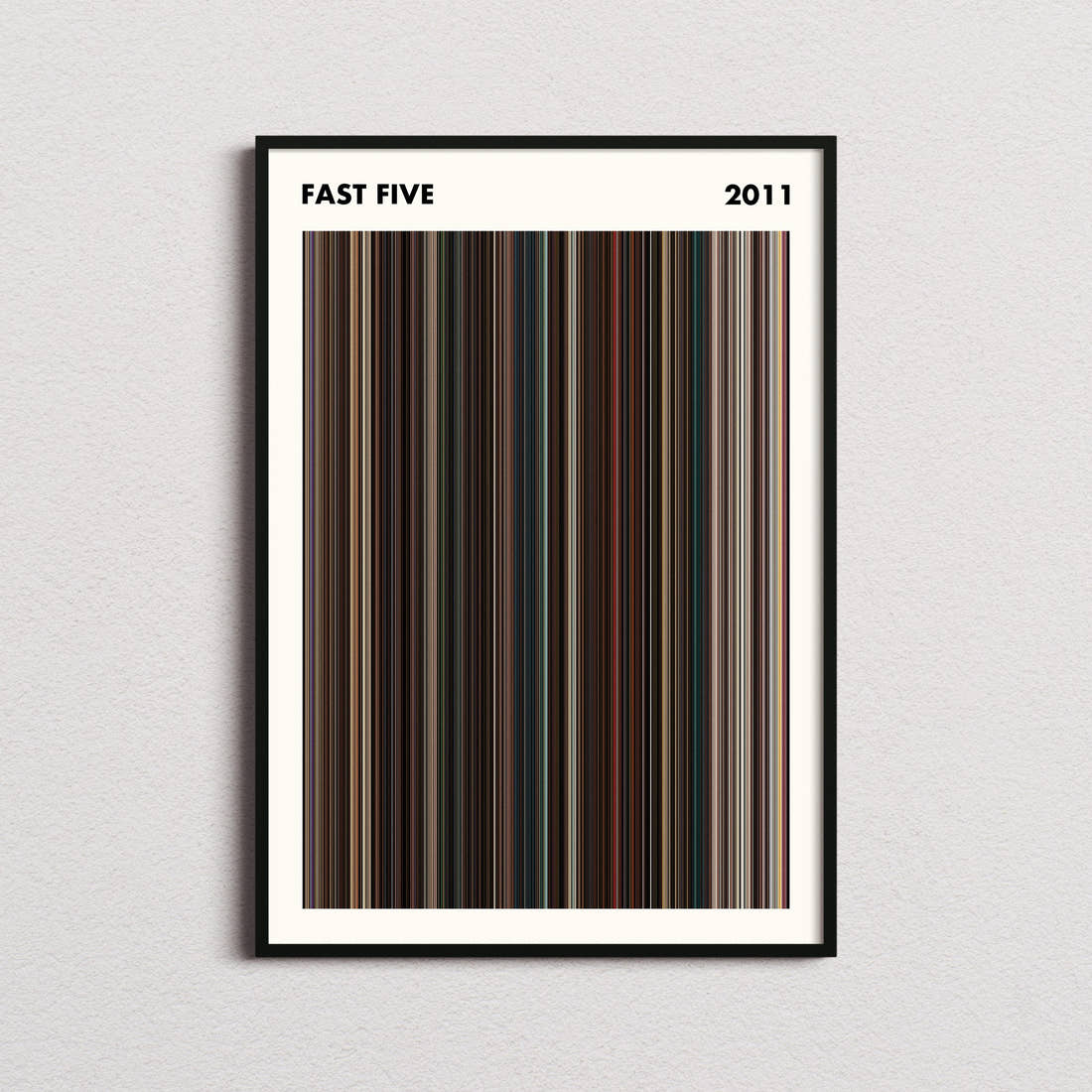 Fast Five Movie Barcode Poster - Simplified