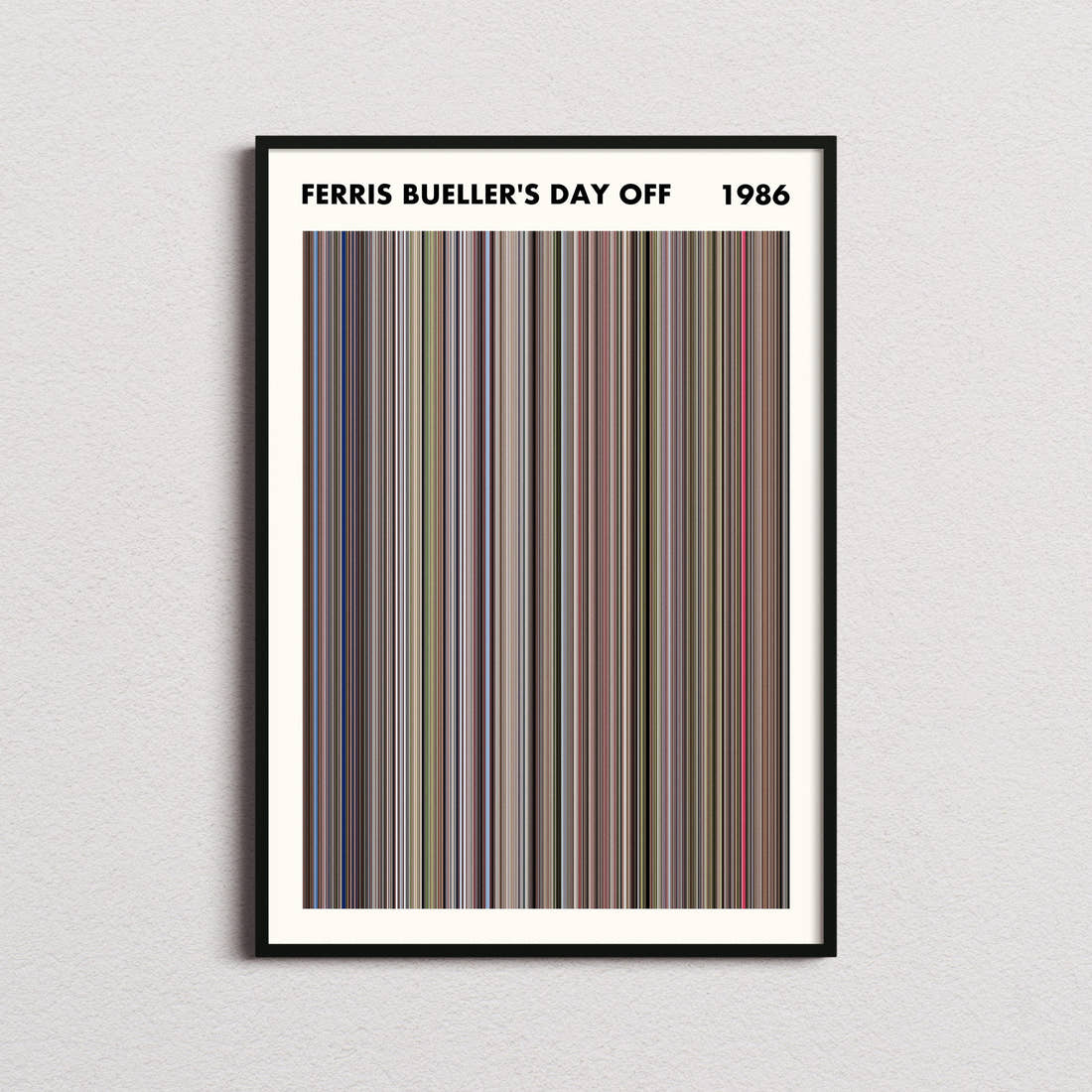 Ferris Bueller's Day Off Movie Barcode Poster - Simplified
