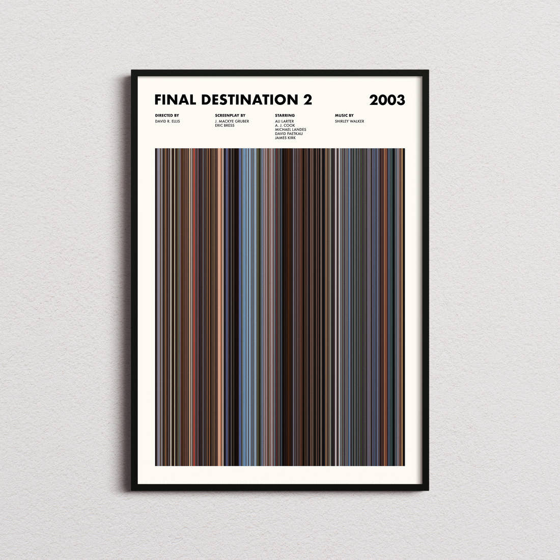 Final Destination 2 Movie Barcode Poster