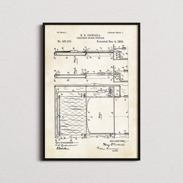 Fireproof Stage Curtain Patent Print