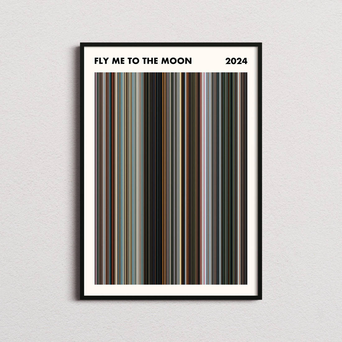Fly Me to the Moon Movie Barcode Poster - Simplified