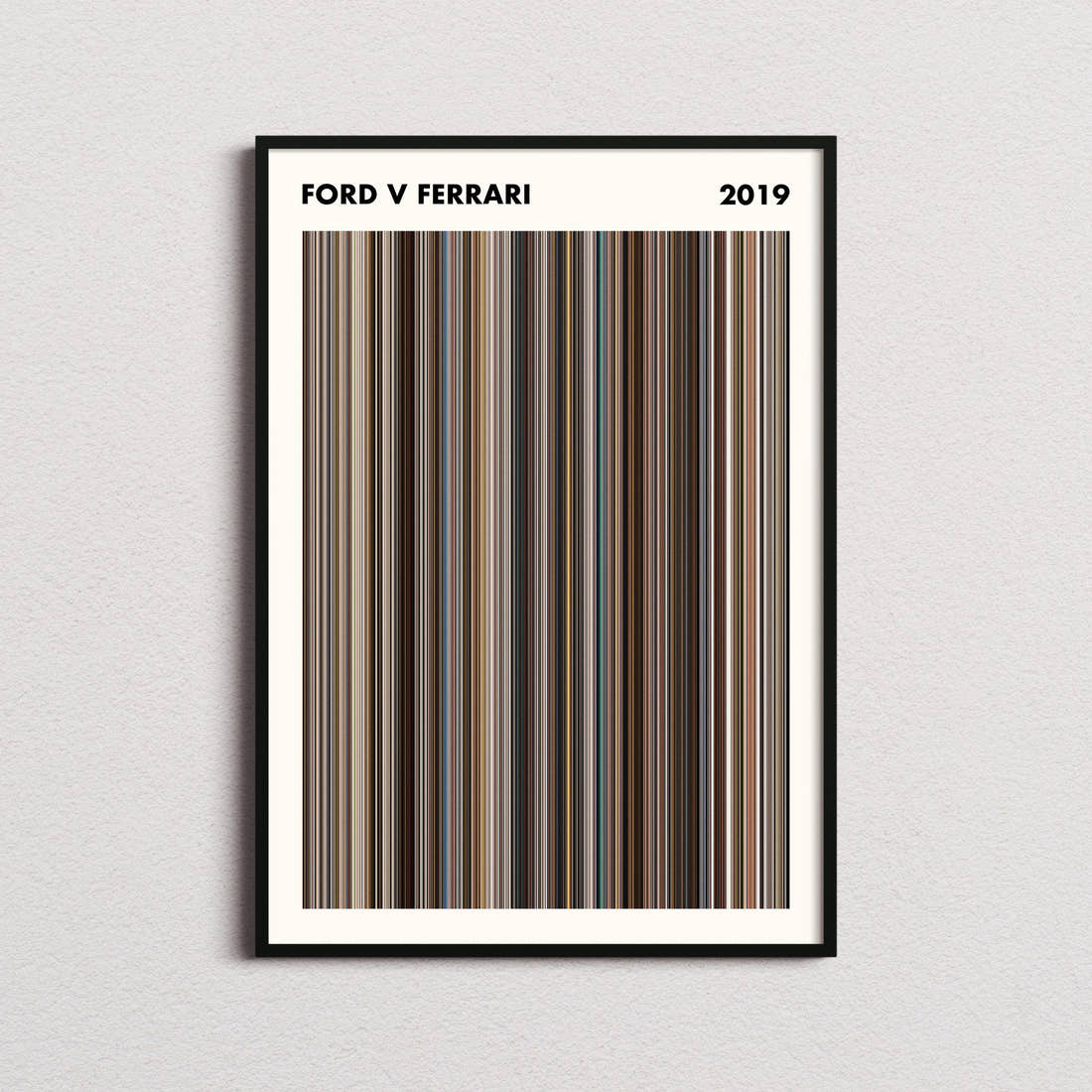 Ford v Ferrari Movie Barcode Poster - Simplified