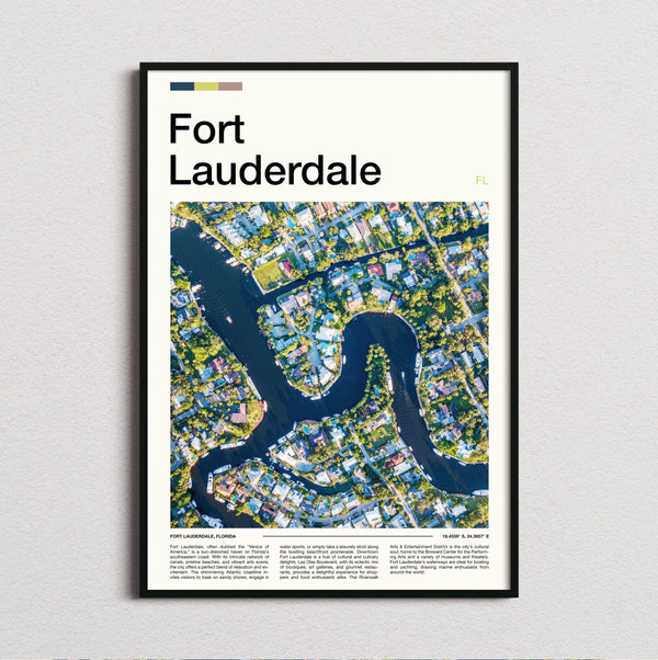 Fort Lauderdale - Aerial View Of Canals - Travel Print