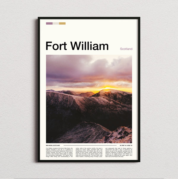 Fort William - Sunset Over The Mountains - Travel Print