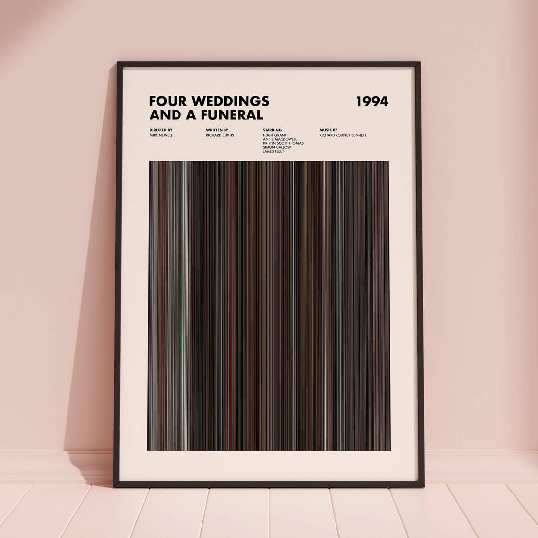 Four Weddings and a Funeral Movie Barcode Poster