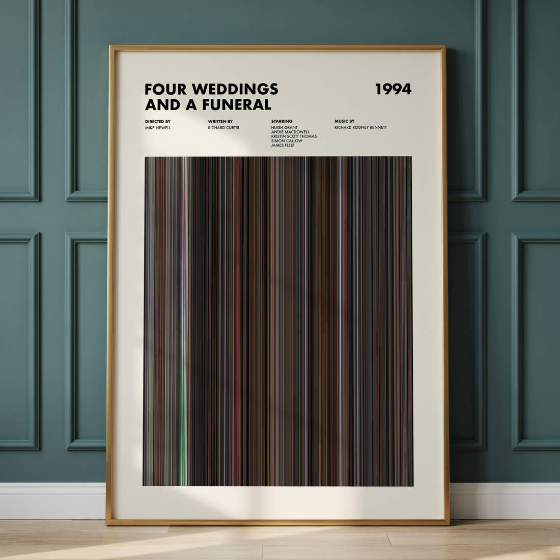 Four Weddings and a Funeral Movie Barcode Poster