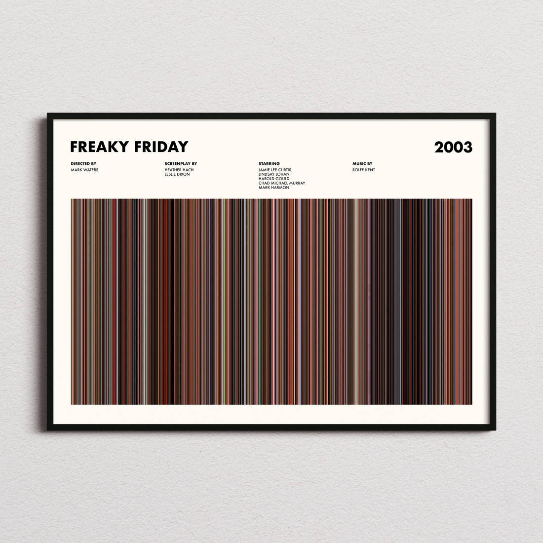 Freaky Friday Movie Barcode Poster