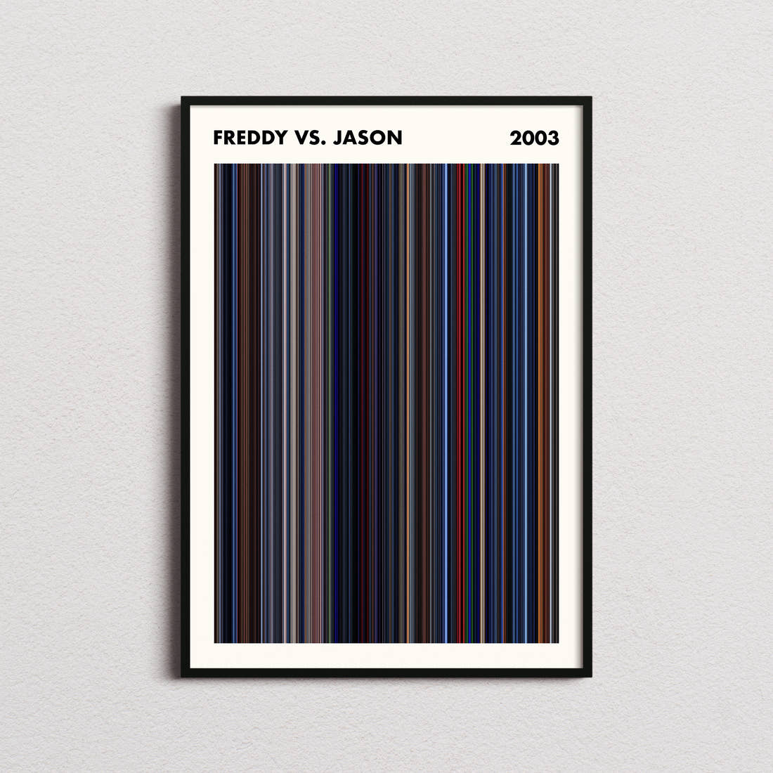 Freddy vs. Jason Movie Barcode Poster - Simplified