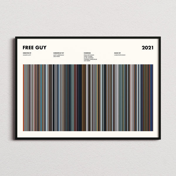 Free Guy Movie Barcode Poster