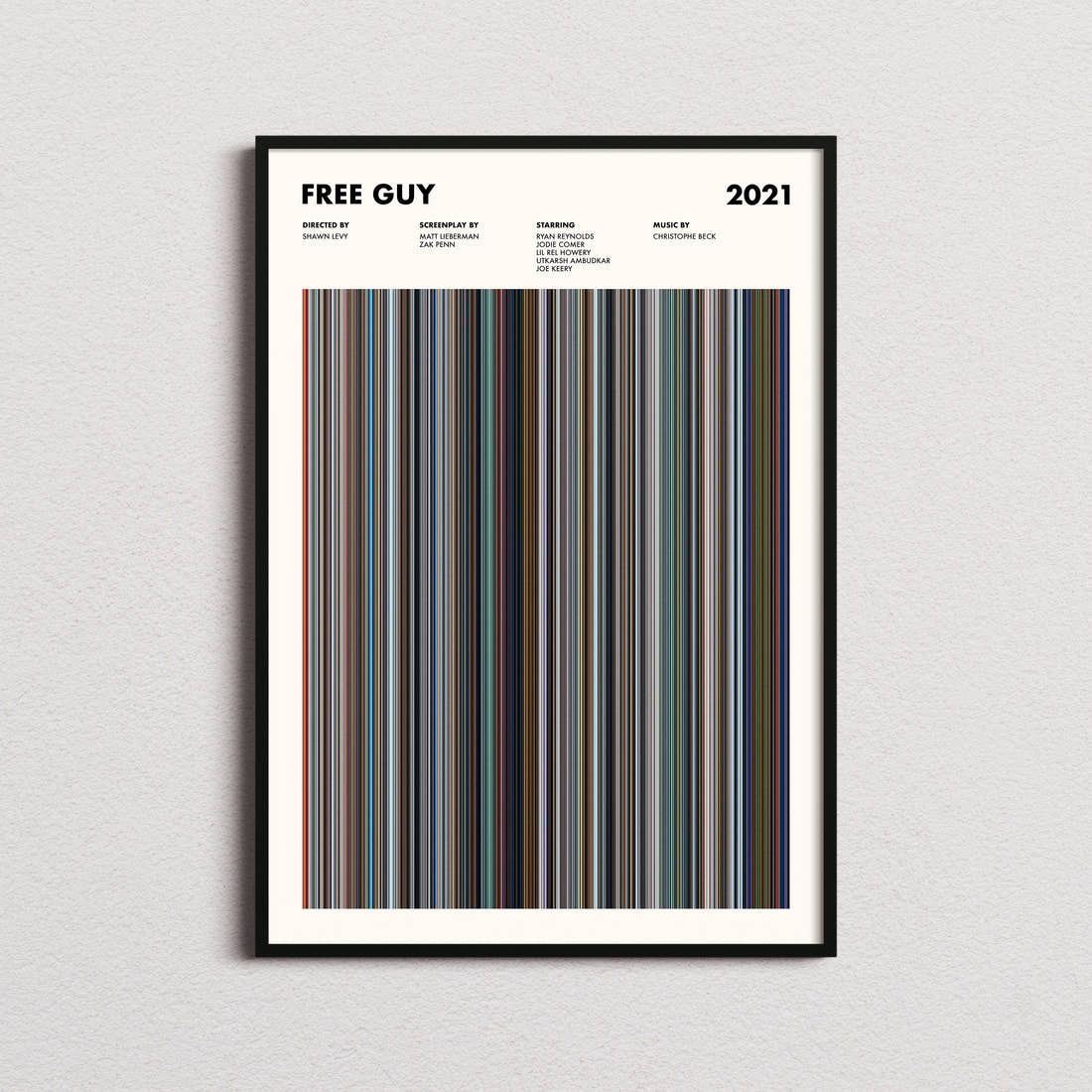 Free Guy Movie Barcode Poster