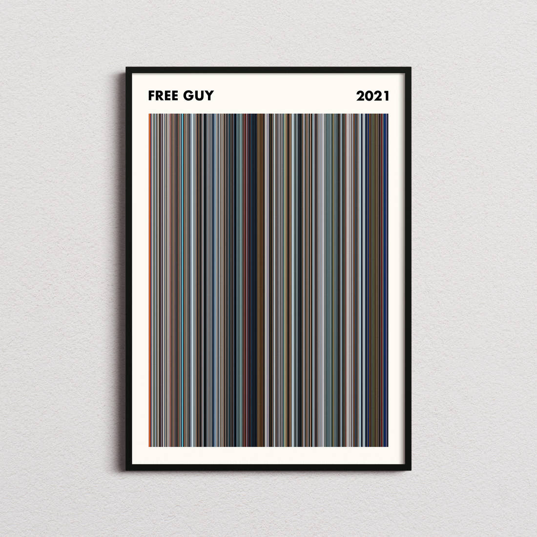 Free Guy Movie Barcode Poster - Simplified