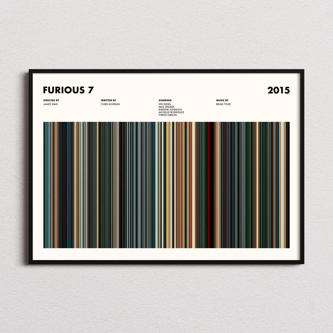 Furious 7 Movie Barcode Poster