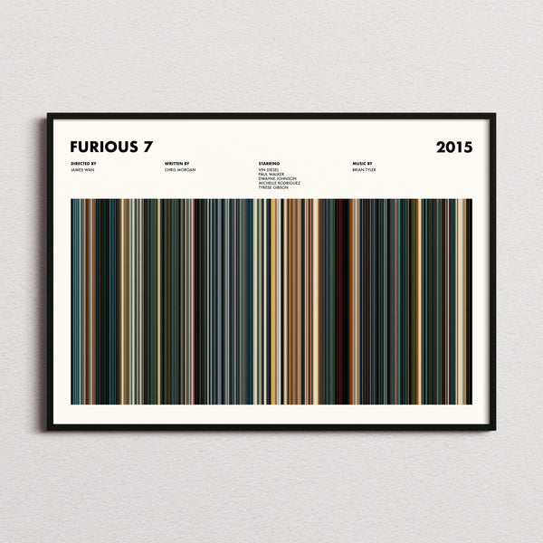 Furious 7 Movie Barcode Poster