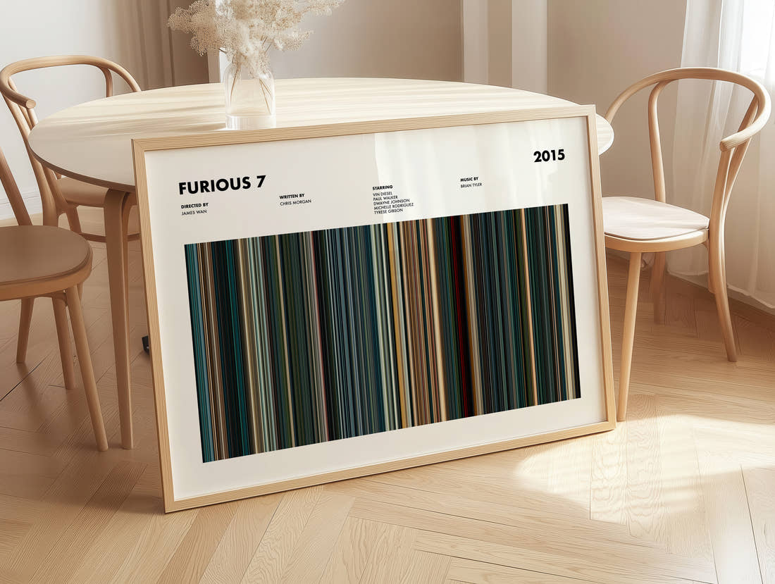 Furious 7 Movie Barcode Poster
