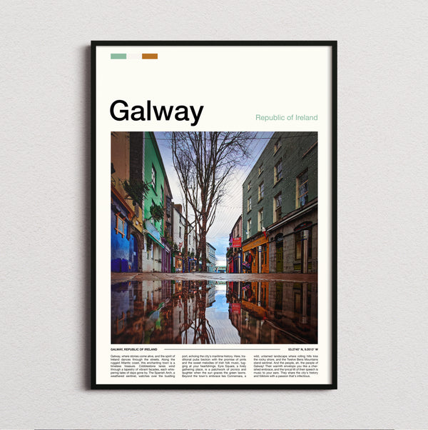 Galway - Reflections In A Puddle - Travel Print
