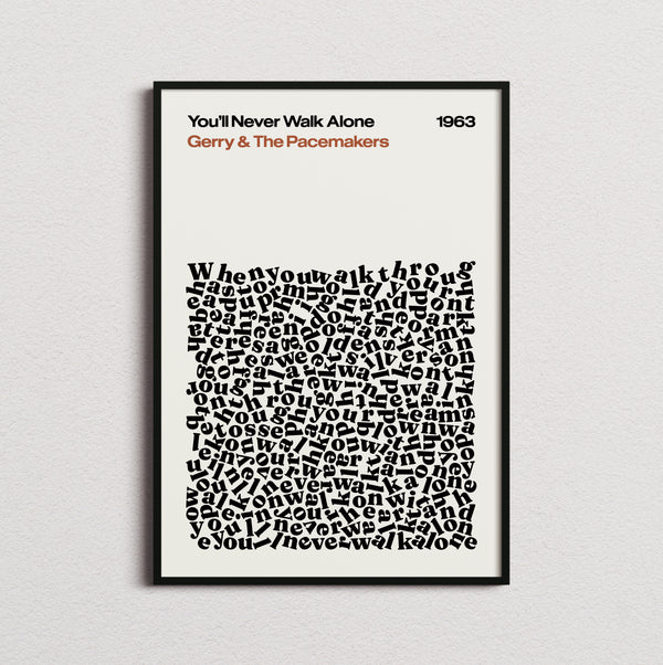 Gerry and the Pacemakers You'll Never Walk Alone Lyric Print