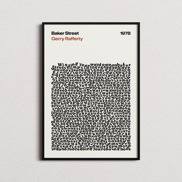 Gerry Rafferty Baker Street Lyric Print