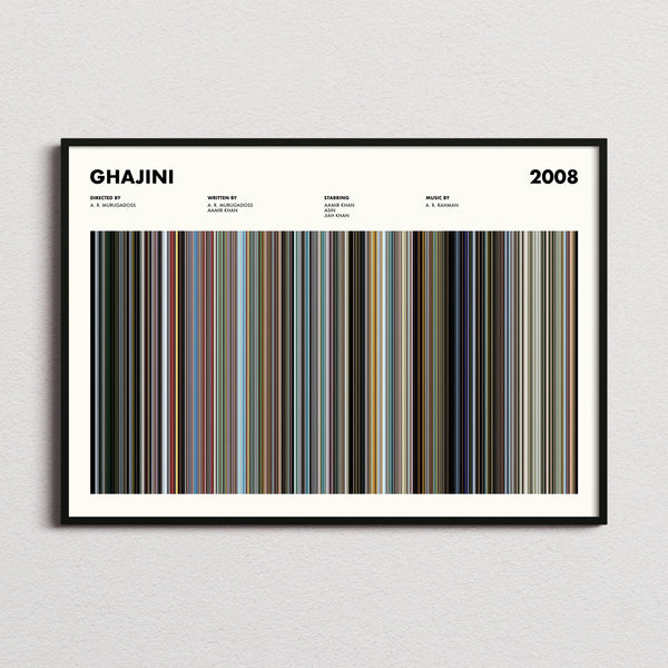 Ghajini Movie Barcode Poster