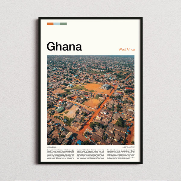Ghana - Aerial View Of Rooftops - Travel Print