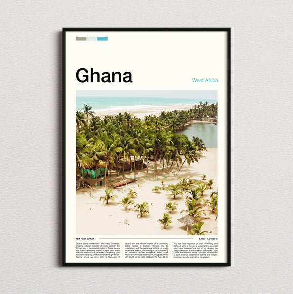 Ghana - Palm Trees On The Shore - Travel Print