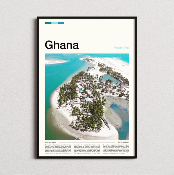 Ghana - Aerial View Of The Island - Travel Print