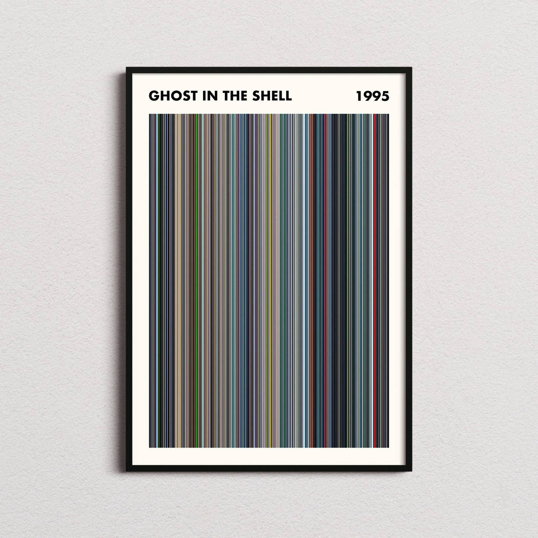 Ghost in the Shell 1995 Movie Barcode Poster - Simplified