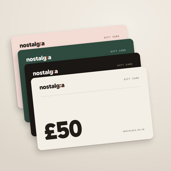 Nostalgia gift cards in four designs