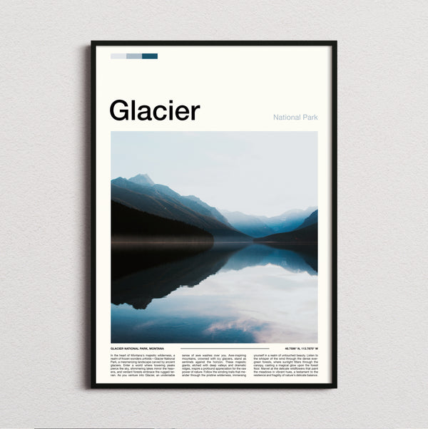 Glacier - Mountain Lake Reflection - Travel Print