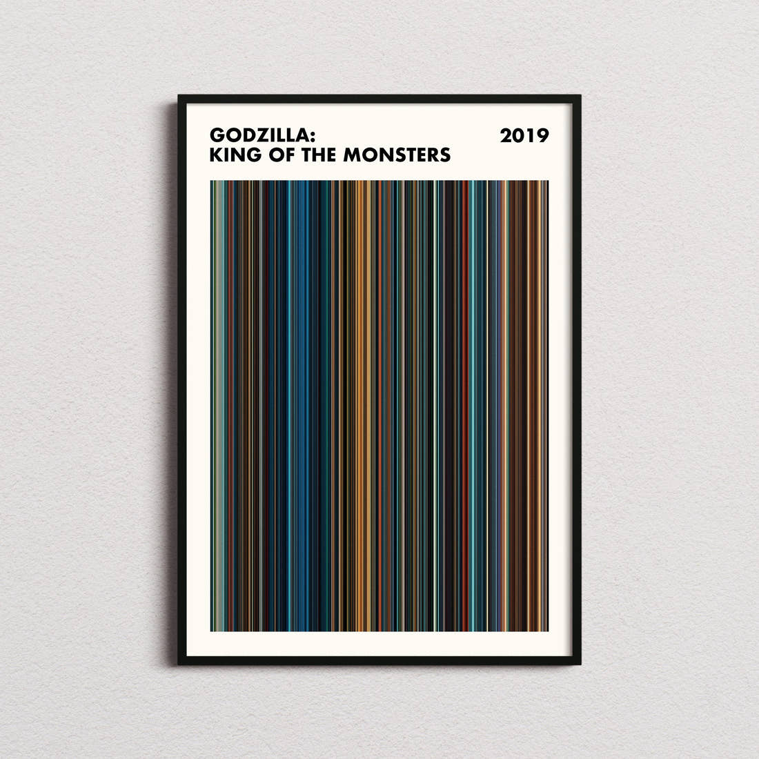 Godzilla: King of the Monsters Movie Barcode Poster - Simplified