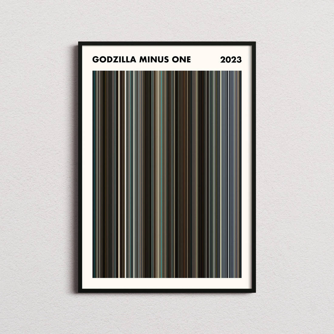 Godzilla Minus One Movie Barcode Poster - Simplified