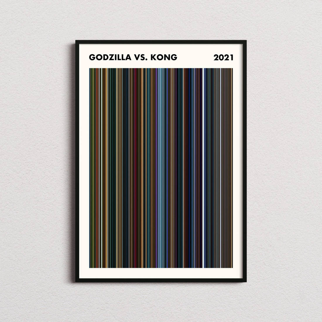 Godzilla vs. Kong Movie Barcode Poster - Simplified
