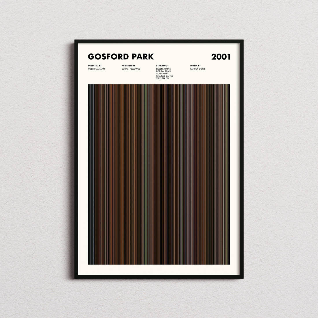 Gosford Park Movie Barcode Poster