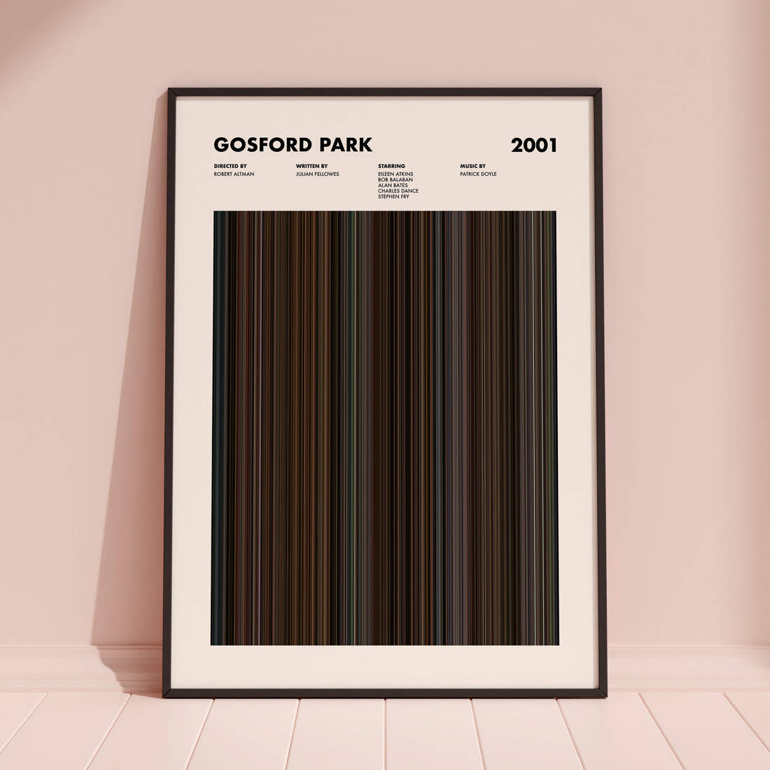Gosford Park Movie Barcode Poster
