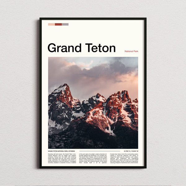 Grand Teton - Jagged Snowy Peaks - Travel Print